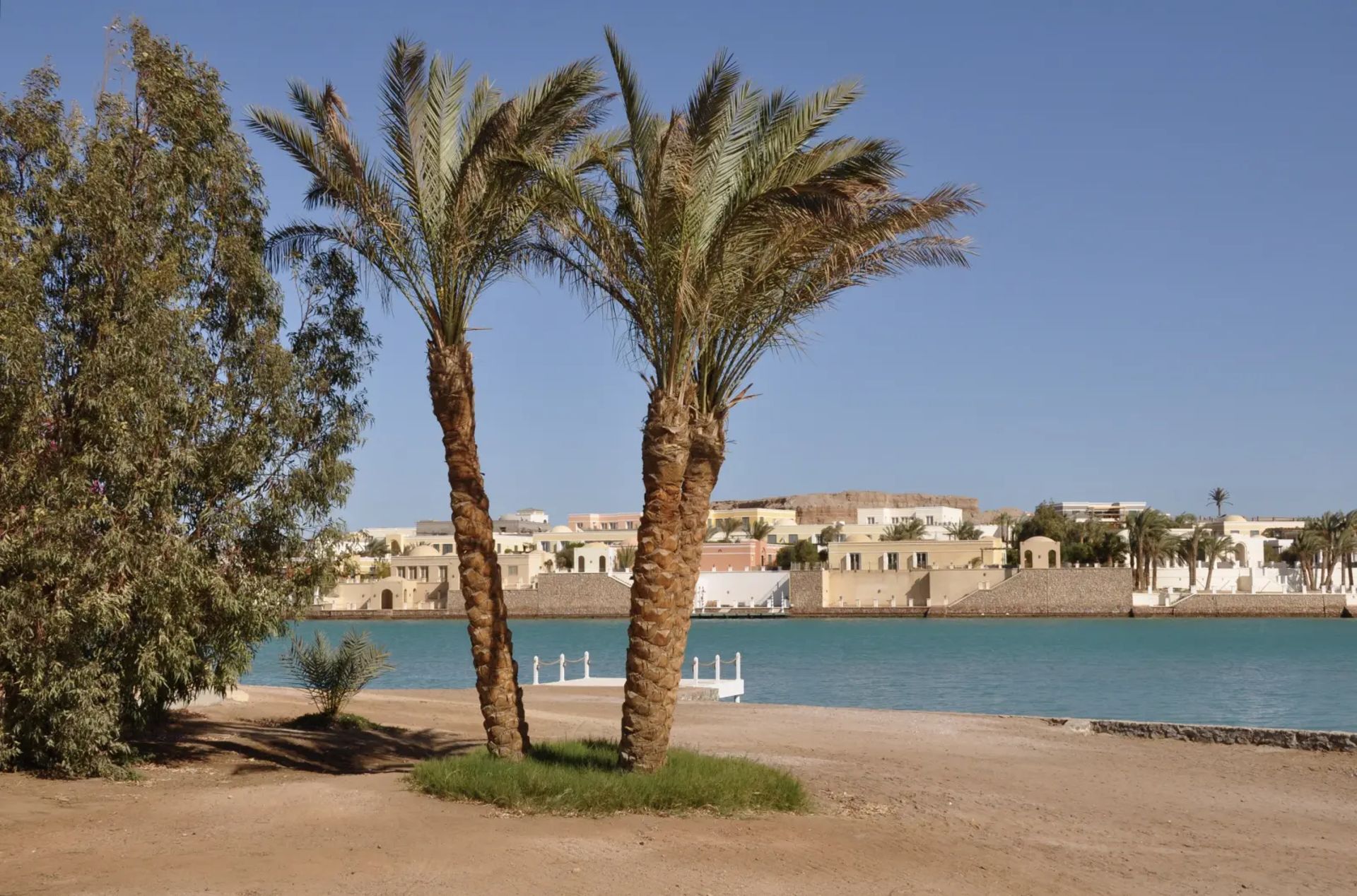 Lagoons, bridges and houses at El Gouna on the Red Sea coast