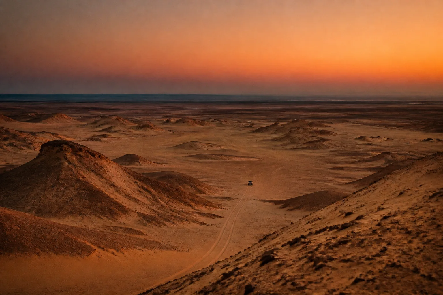Egyptian desert landscape – the arid terrain of the Sinai approach