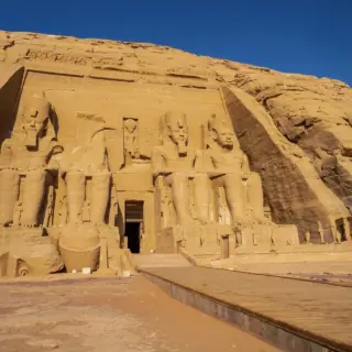 The incredible Abu Simbel Temple rebuilt on the mountain in southern Egypt