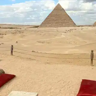 Pyramids of Giza at sunset during 5 Days Classic Cairo, Luxor tour