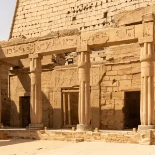 Facade and columns of a egyptian temple