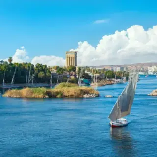 Saiboats in Aswan on Nile