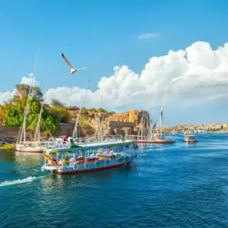 Touristic boats on Nile