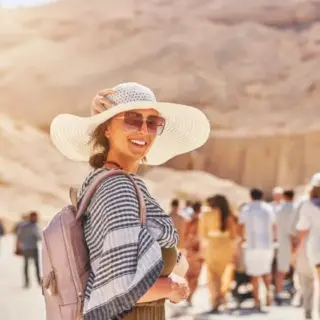 Woman Yourist at Valley of the Kings in Luxor Egypt