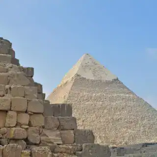 Enjoy the Pyramids of Giza in Cairo.