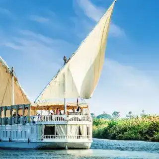 Amoura Dahabiya sailing on the Nile