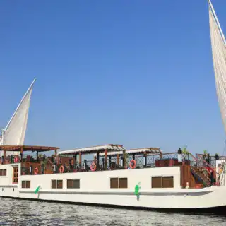 Dahabiya Nora sailing on the Nile River