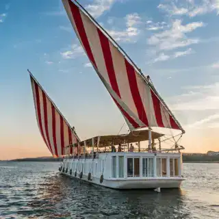 Nour El Nil Dahabiya sailing on the Nile