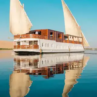 Royal Cleopatra Dahabiya sailing on the Nile