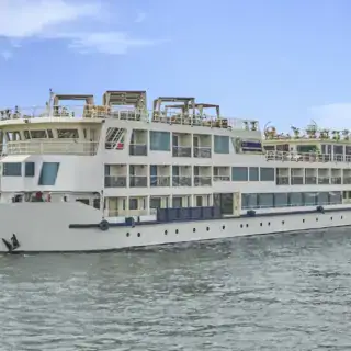 Cleopatr nile cruise sailing peacefully along the Nile