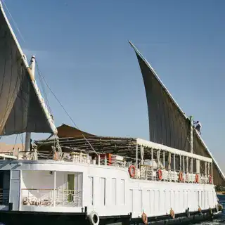 Lotus Dahabiya sailing on the Nile River