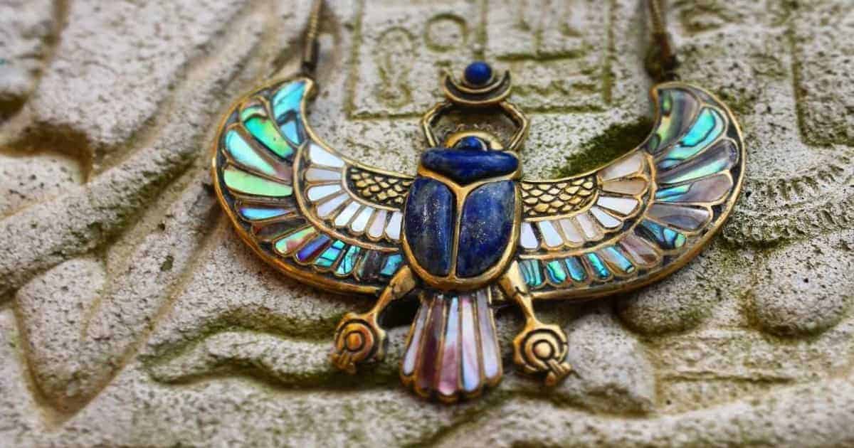 Ancient Egyptian scarab jewelry amulet