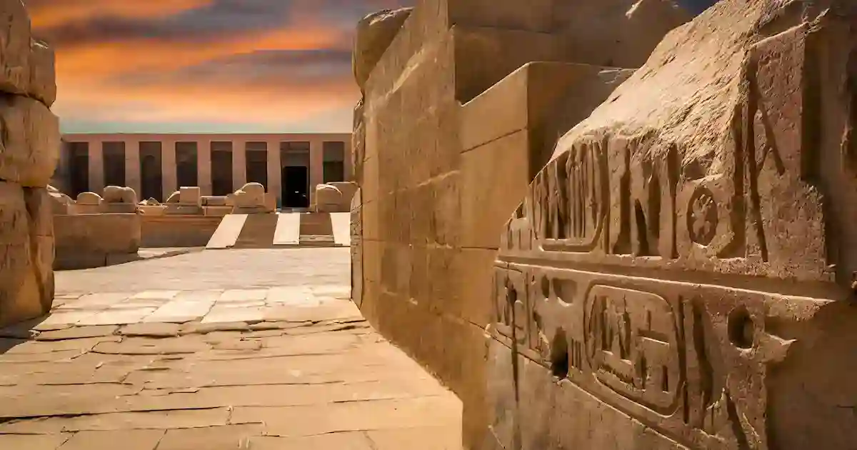 Osirion temple in Abydos Egypt ancient stone structure
